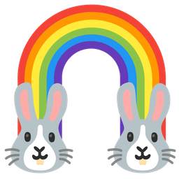 rainbow and rabbit face