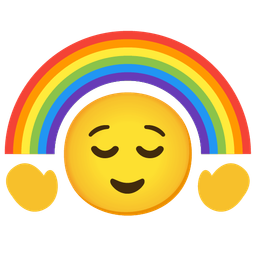 Rainbow and Relieved face