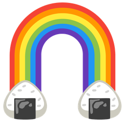 rainbow and rice ball