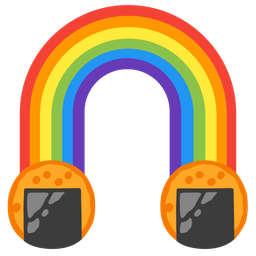 rainbow and rice cracker