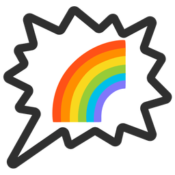 rainbow and right anger bubble