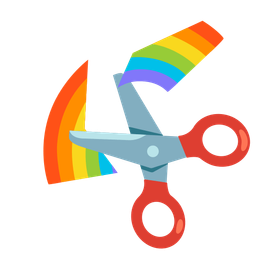 rainbow and scissors