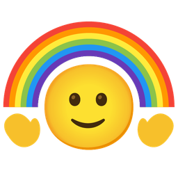 Rainbow and Slightly smiling face