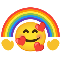 Rainbow and Smiling face with hearts