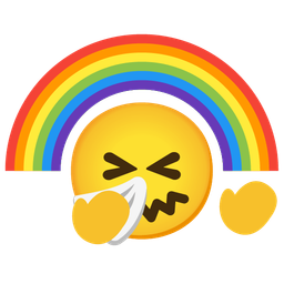 rainbow and sneezing face