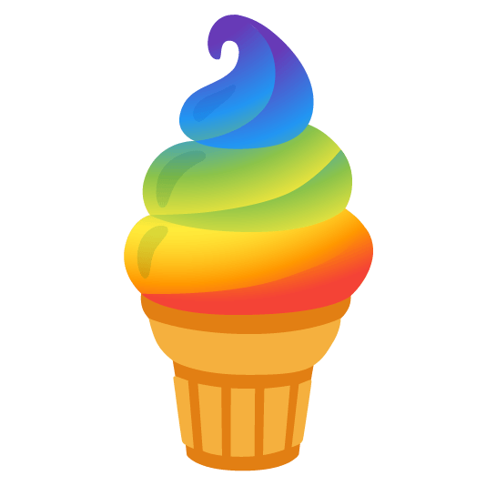Rainbow and Soft ice cream
