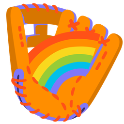 rainbow and softball