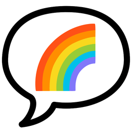rainbow and speech balloon