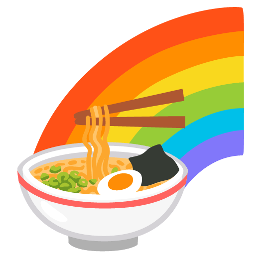 Rainbow and Steaming bowl