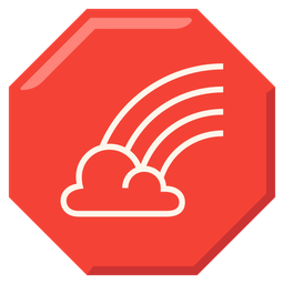 rainbow and stop sign