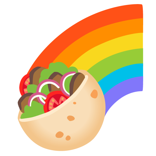Rainbow and Stuffed flatbread