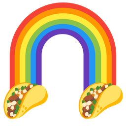 rainbow and taco