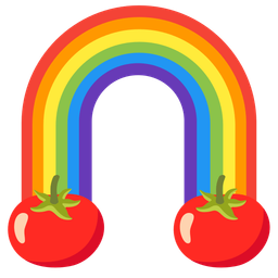 rainbow and tomato