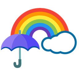 rainbow and umbrella