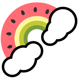 rainbow and watermelon