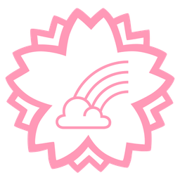 rainbow and white flower