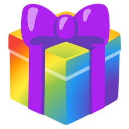 rainbow and wrapped gift