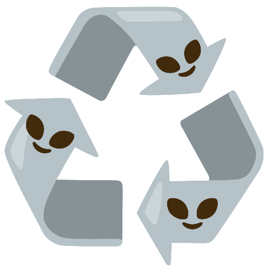 Recycling symbol and Alien