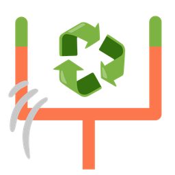 recycling symbol and american football