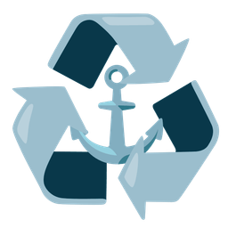 recycling symbol and anchor