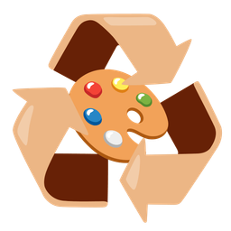 recycling symbol and artist palette