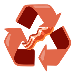 recycling symbol and bacon