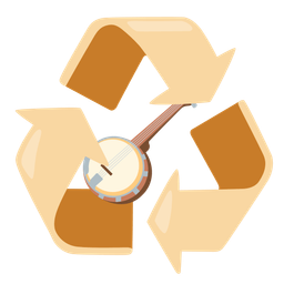 recycling symbol and banjo