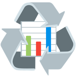 recycling symbol and bar chart