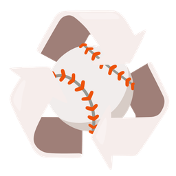 recycling symbol and baseball