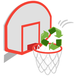 recycling symbol and basketball