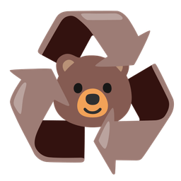 recycling symbol and bear