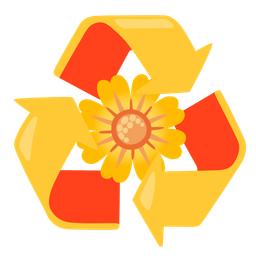 recycling symbol and blossom
