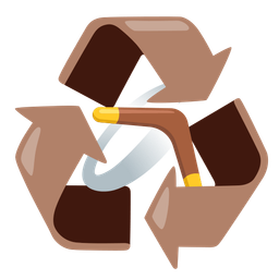 recycling symbol and boomerang