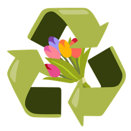 recycling symbol and bouquet