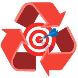 recycling symbol and bow and arrow