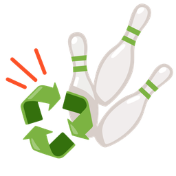 recycling symbol and bowling
