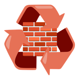 recycling symbol and brick