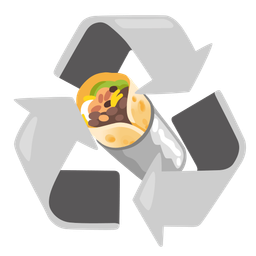 recycling symbol and burrito