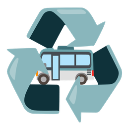 recycling symbol and bus