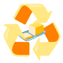 recycling symbol and butter