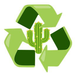 recycling symbol and cactus