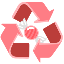 recycling symbol and candy