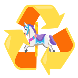recycling symbol and carousel horse