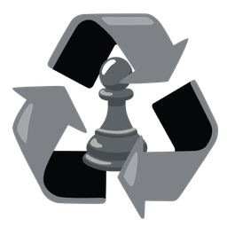 recycling symbol and chess pawn