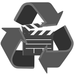recycling symbol and clapper board