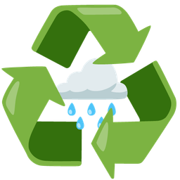 recycling symbol and cloud with rain