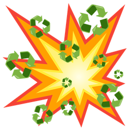 recycling symbol and collision