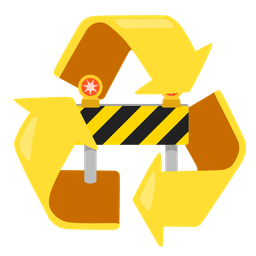 recycling symbol and construction