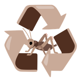 recycling symbol and cricket