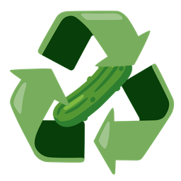 recycling symbol and cucumber
